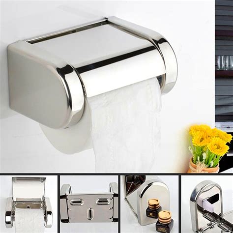 Stainless Steel Tissue Box Bathroom Toilet Paper Roll Holder